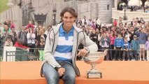 Rafael Nadal celebrating his eighth title at Roland Garros in Disneyland Paris