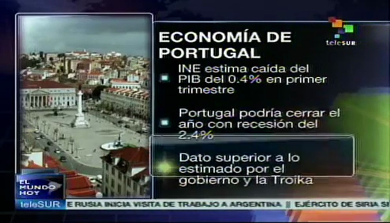 El PIB de Portugal cae un 0,4% en el primer trimestre de 2013