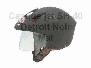 Casque jet SH-40 Detroit Noir Mat