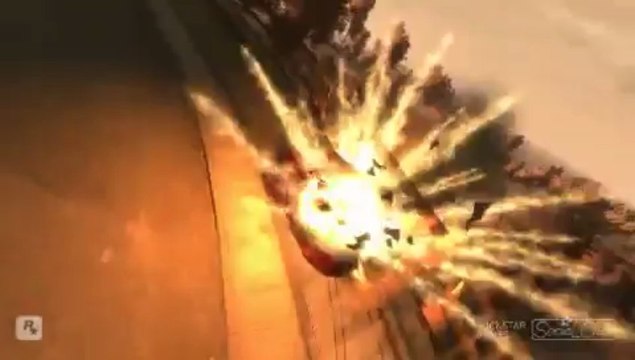 GTA 4 - Une voiture de sport poursuivi par des flammes à travers toute la ville !! -