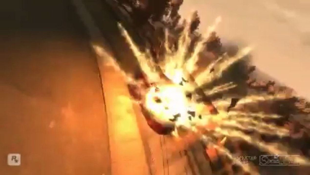 GTA 4 - Une voiture de sport poursuivi par des flammes à travers toute la ville !! -