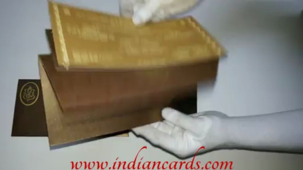 W-5222, 250 GSM, Shimmer Paper, Cinnamon Colour , Indian Wedding Invitations