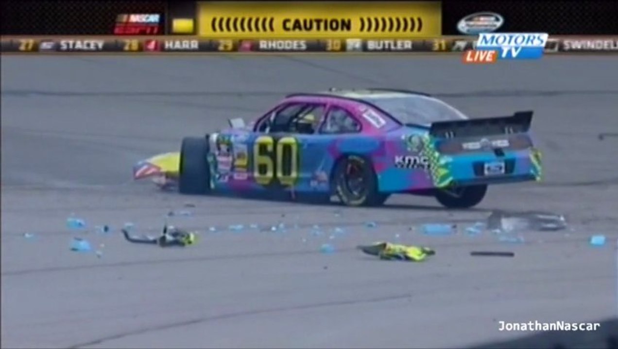 Pastrana Papis Crash NASCAR Nationwide Iowa 2013