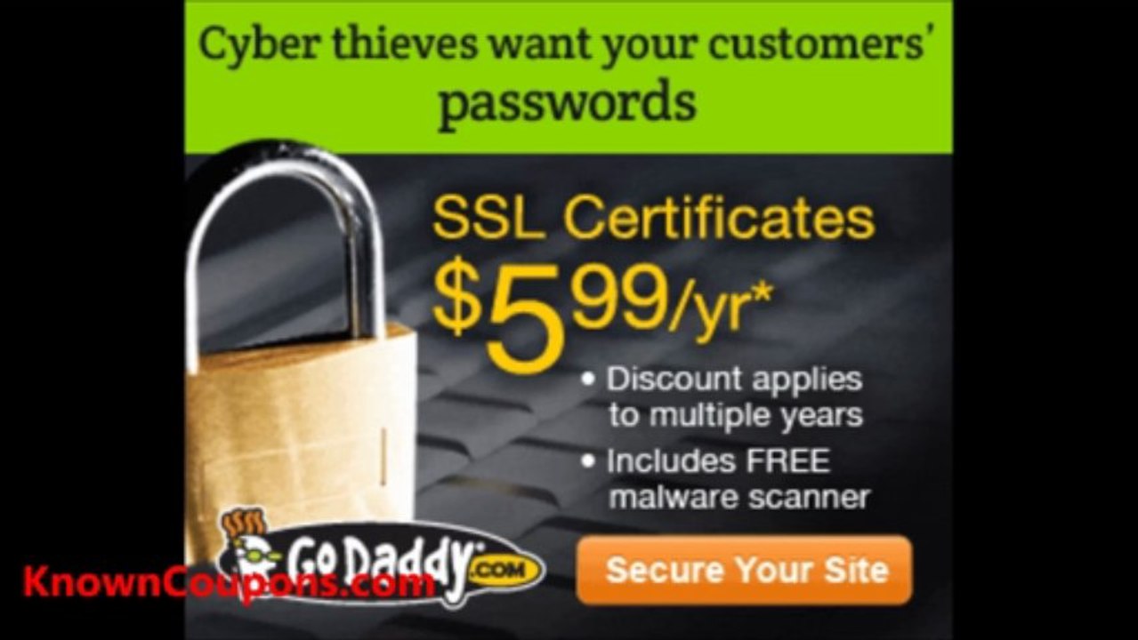 Go Daddy Coupon - GoDaddy SSL Certificates for Only $5.99 per year