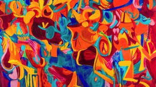 Psychedelic Process Video of a new abstract painting by Ari Lankin | Bodhi of Love | Minarets Music | NYC