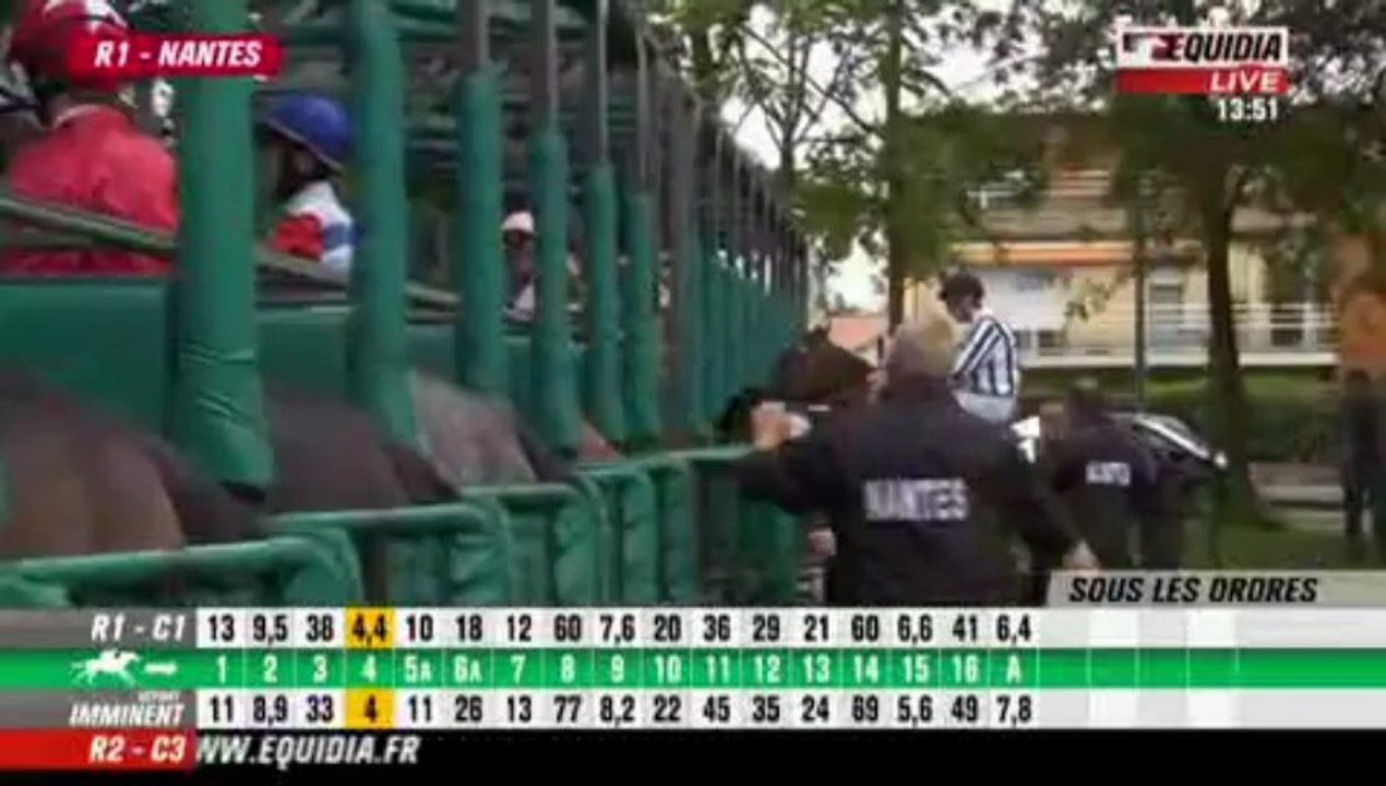 INCIDENT DURANT LE PARCOURS DU QUINTE DU 11 JUIN 2013 A NANTES R1/C1