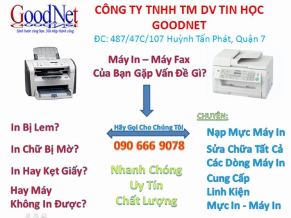 Bơm Mực Máy In-Fax-Photocopy Tận Nơi Quận 7 090 666 9078
