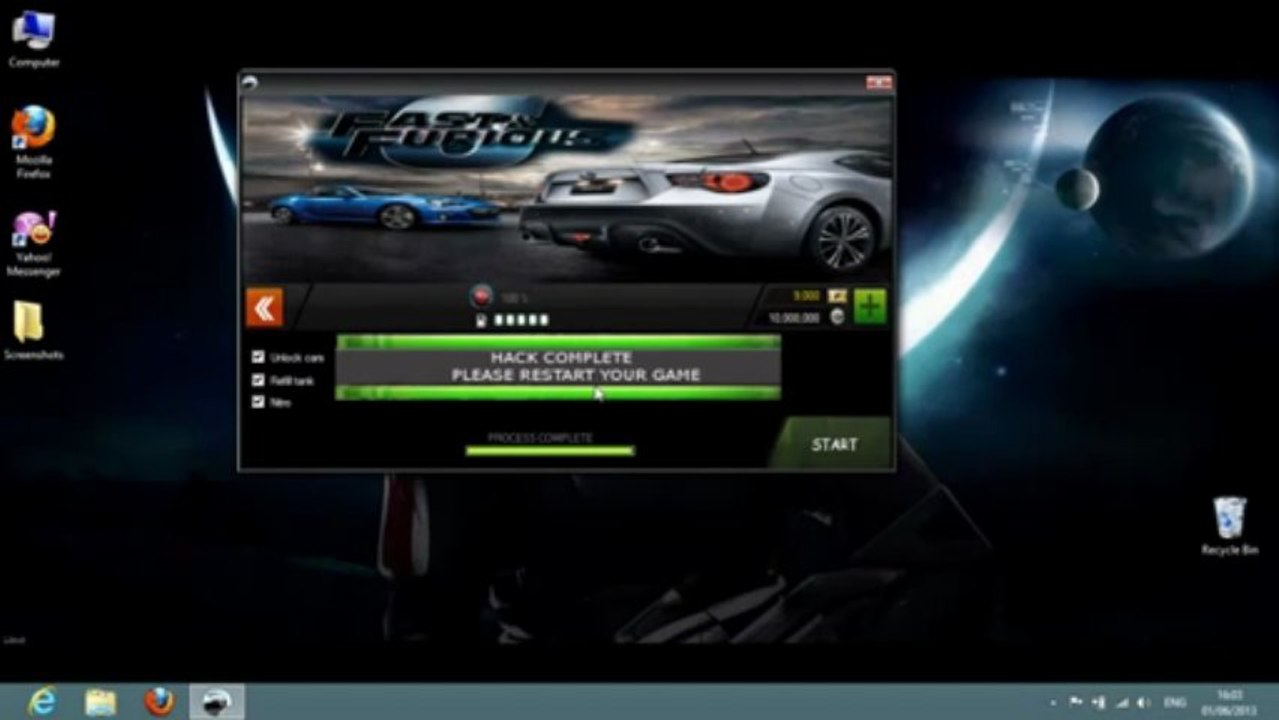 Fast and Furious 6 Hack tool IOS & Android 2013 june unlimited gold silver