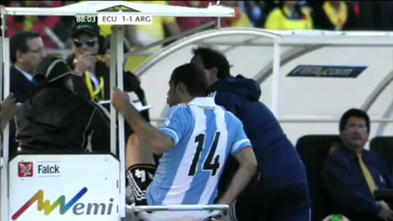 Mascherano sent off for kicking medical car driver