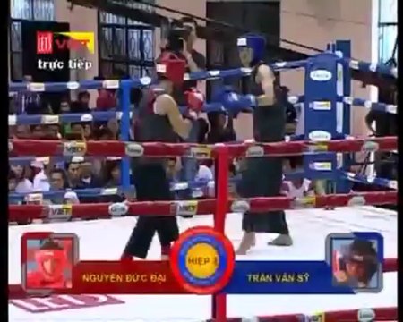 Trận 1: Võ sĩ Nguyễn Đức Đại (TP HCM) - Võ sĩ Trần Văn Sỹ (Bà Rịa-Vũng Tàu)