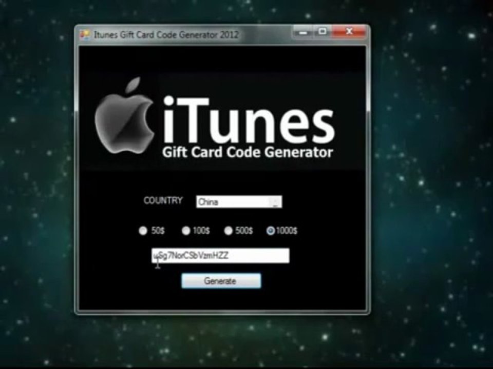 [New] Itunes Gift Card Code Generator 2013 [Upto 1000$ Gift Card]