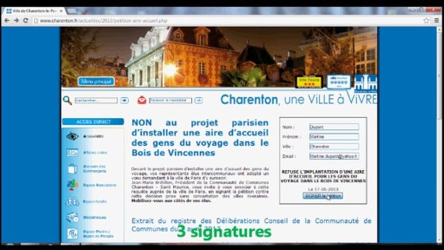 A Charenton, pétition contre l'aire d'accueil des gens du voyage : peut-on croire les résultats annoncés ?