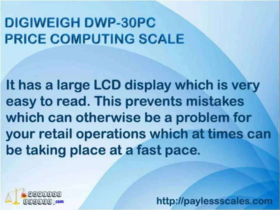 DIGIWEIGH DWP-30PC PRICE COMPUTING SCALE