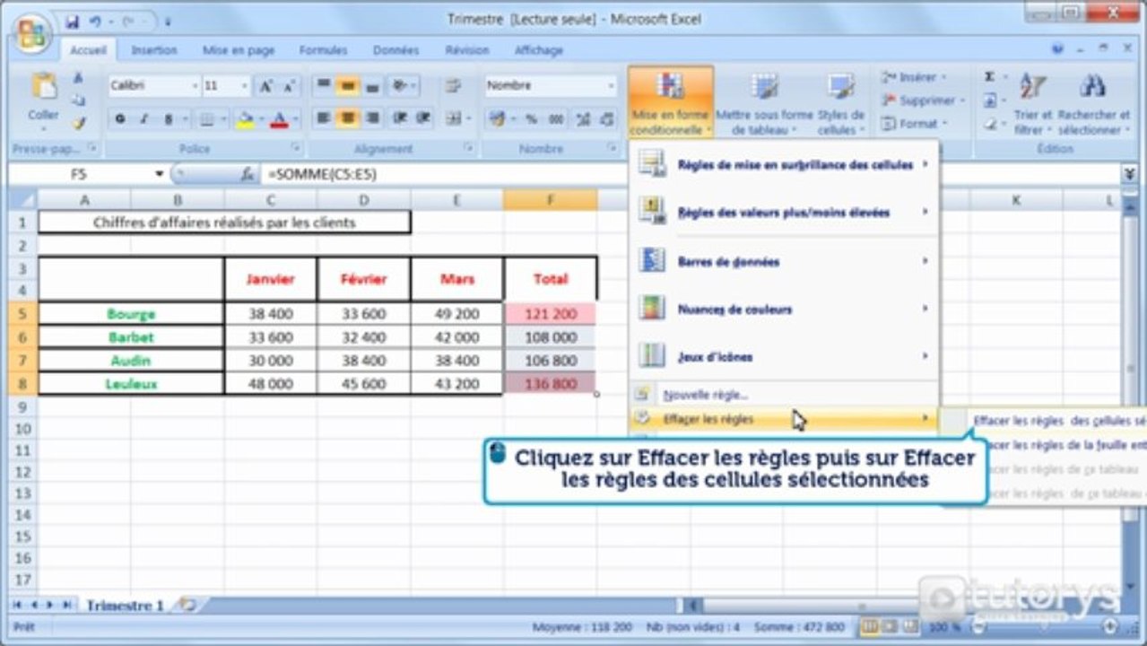 Comment utiliser les mises en forme conditionnelles avec Excel 2007 ?
