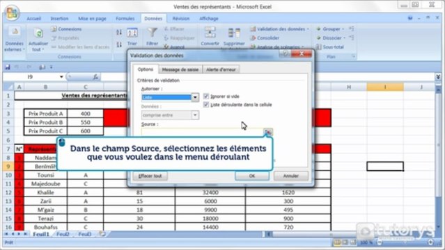 Comment insérer des menus déroulants avec Excel 2007 ?