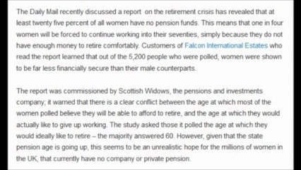Falcon International Estates - Pensions for women