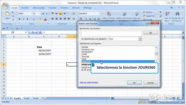 Comment faire des calculs sur des dates avec Excel 2007 ?
