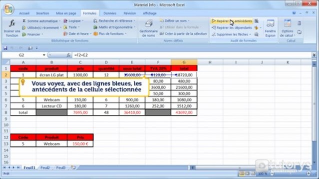 Comment utiliser les audits de formule avec Excel 2007 ?