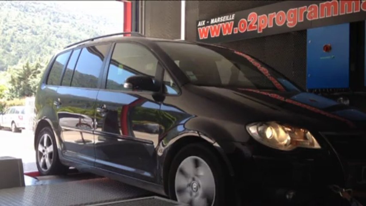 Touran 1.9L TDI 105ch,  reprogrammation moteur sur banc de puissance marseille