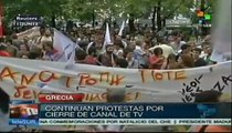 Protestas masivas por salida del aire de canal público griego