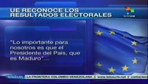 Ratifica UE reconocimiento del triunfo del presidente Nicolás Maduro