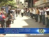 Representantes de Primero Justicia y sociedad civil realizan cadena huamanga por la paz