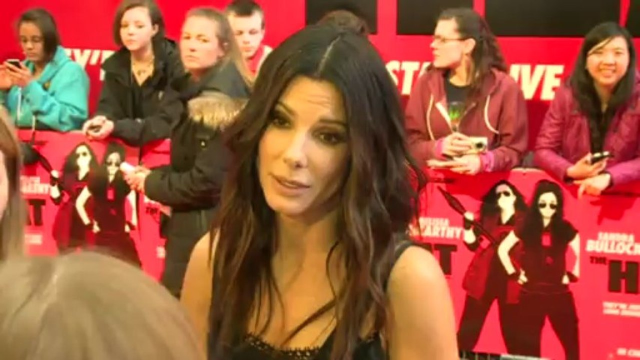 Sandra Bullock on acting drunk at The Heat London premiere
