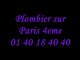 Plombier sur Paris 4eme : 01 40 18 40 40 plomberie
