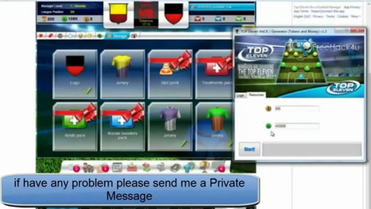 Top Eleven tokens and cash hack Download NEW VERSION 2013