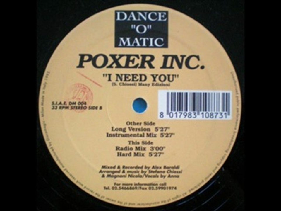 Poxer Inc. - I Need You (Instrumental Mix)