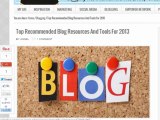 Top Recommended Blog Resources And Tools For 2013