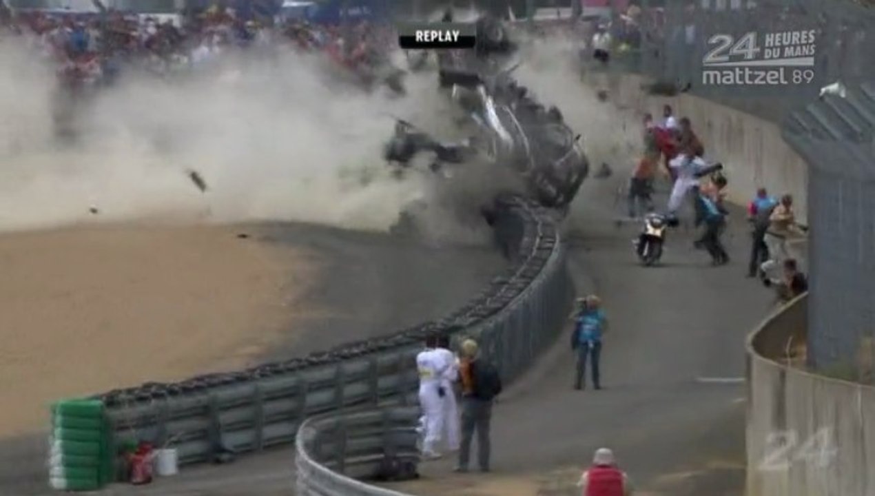 24H Hours Mans 2011 Race Massive Crash Flip Mcnish