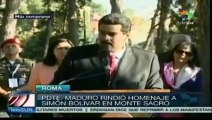 Rinde homenaje presidente Maduro a Bolívar y a Chávez en Monte Sacro