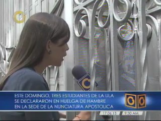 Nuncio conversó con 3 estudiantes de la ULA en huelga de hambre