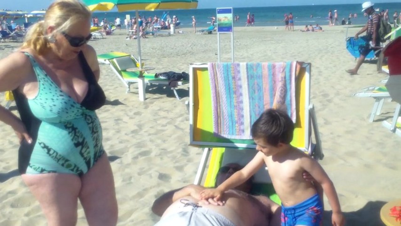 Jack al mare con i nonni