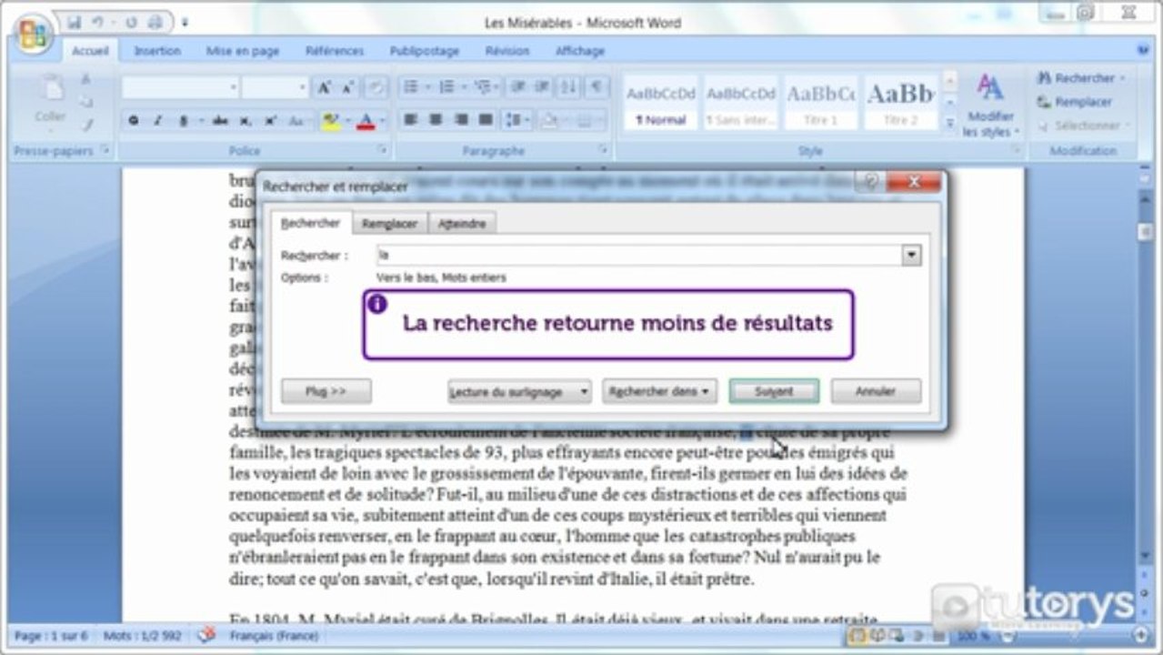 Comment utiliser la recherche avancée avec Word 2007 ?