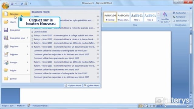 Comment utiliser les modèles de document avec Word 2007 ?