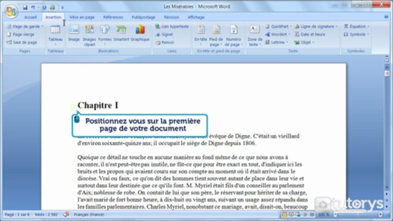 Comment insérer une page de garde avec Word 2007 ?