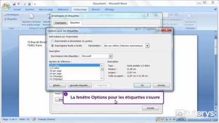 Comment créer des enveloppes et des étiquettes avec Word 2007 ?