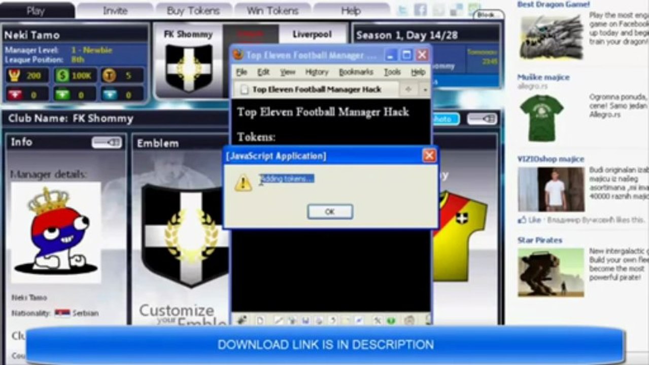 Top Eleven Football Manager Token Hack no survey