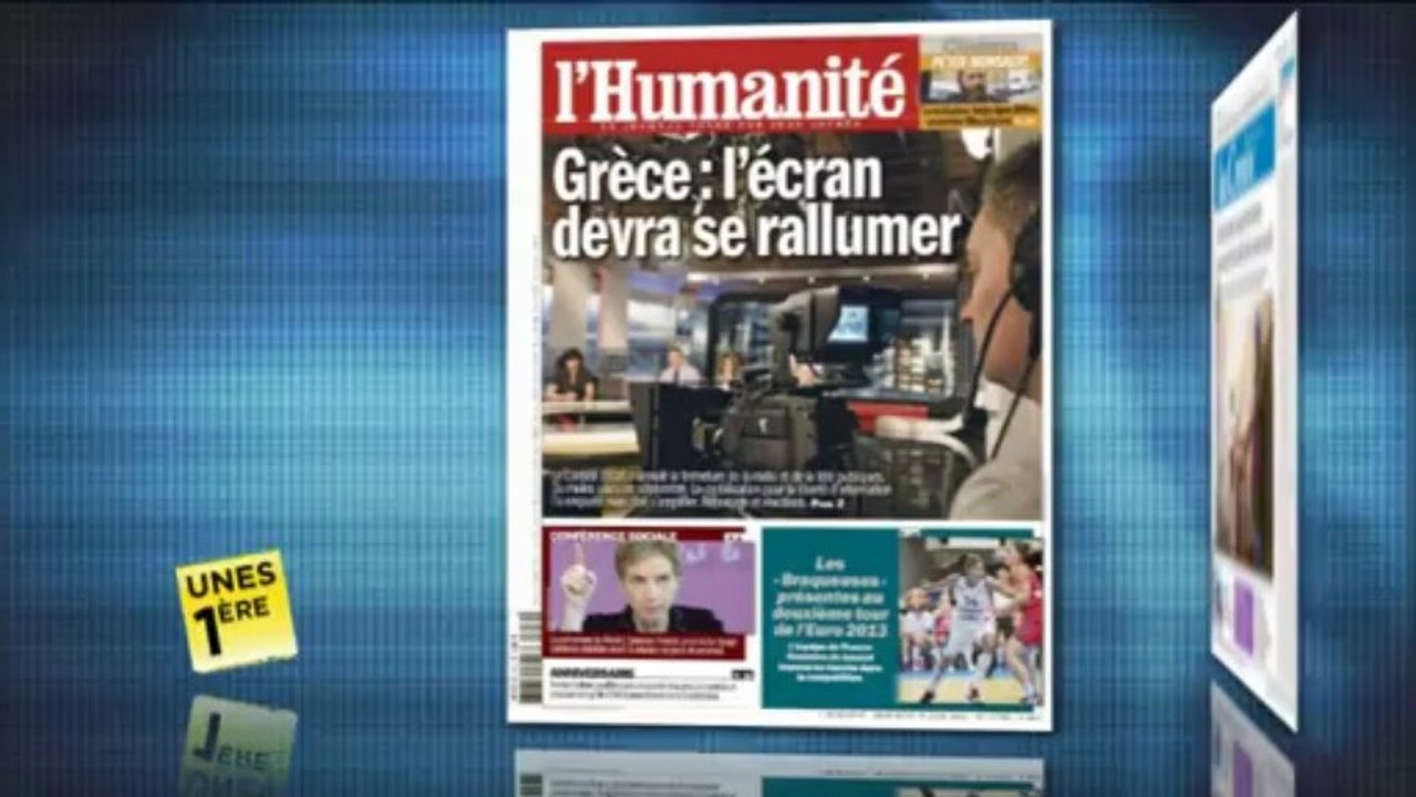 Revue de presse Unes 1ère - 19 juin 2013