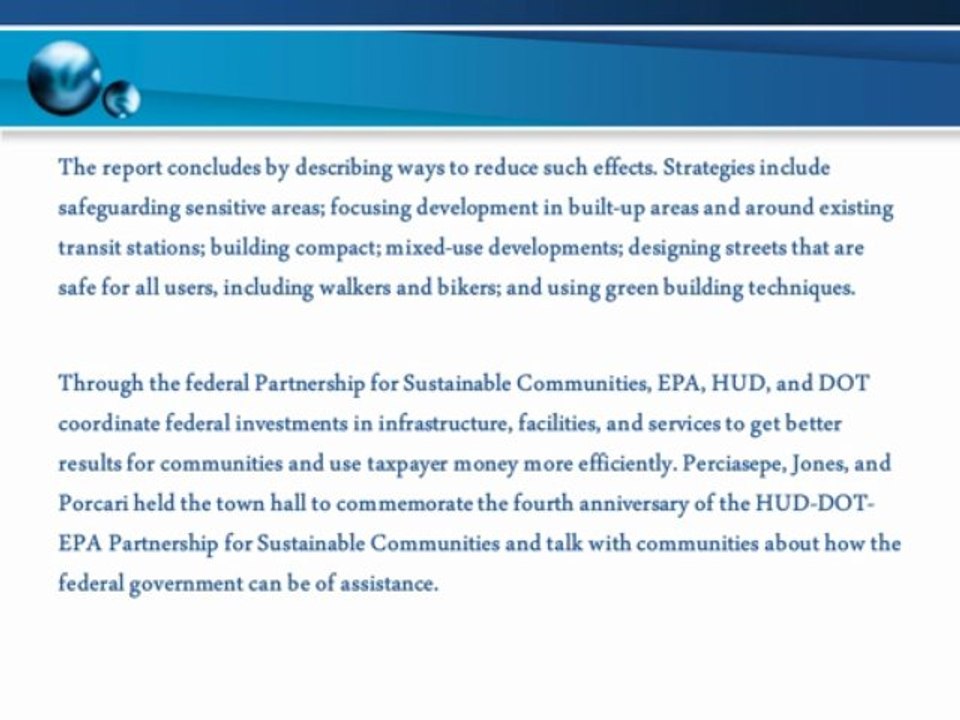 EPA Report Details How Development Can Impact Public