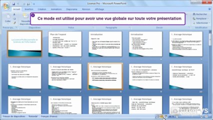 Comment utiliser les différents modes d'affichage avec PowerPoint 2007 ?