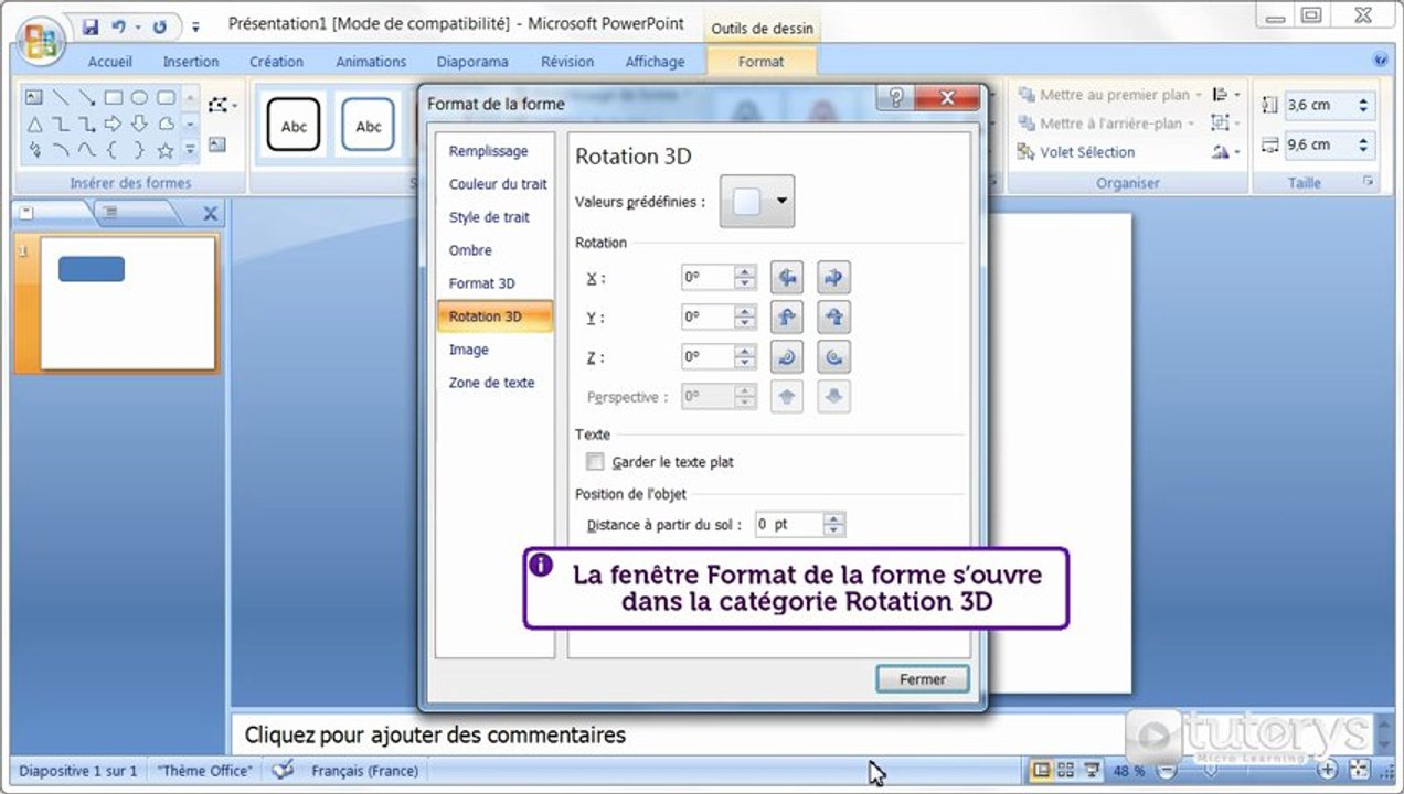 Comment ajouter des effets sur une forme avec PowerPoint 2007 ?