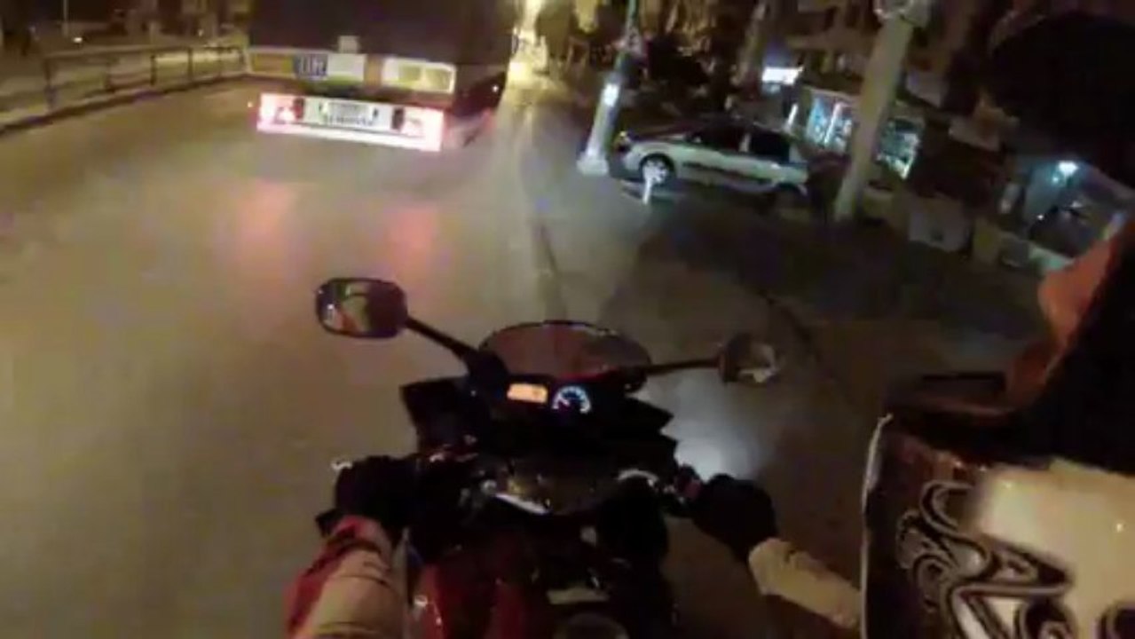 YAMAHA FZ6 FAZER S2 GOPRO HERO3 HELMET MOUNT NİGHT TRIAL