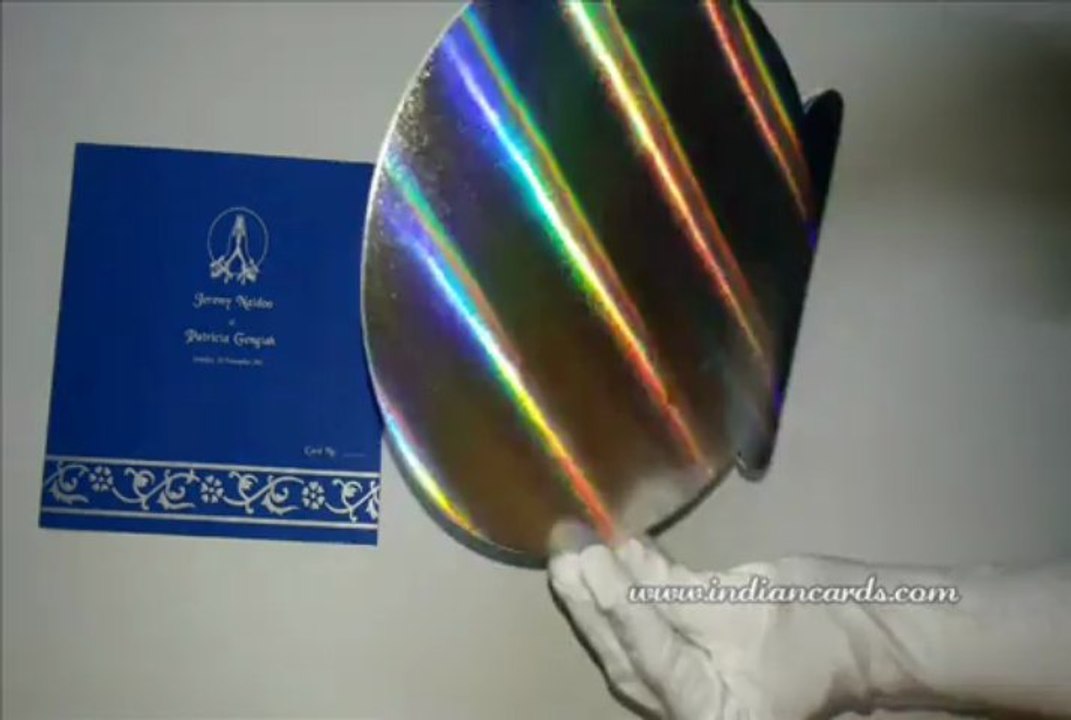 W-1179, Matte Blue Color, Shimmer Silver Paper ,Christian Wedding Invitations