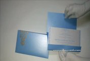 W-4796B, Smoky Blue Color, Shimmer Paper, Sikh Wedding Invitation Cards