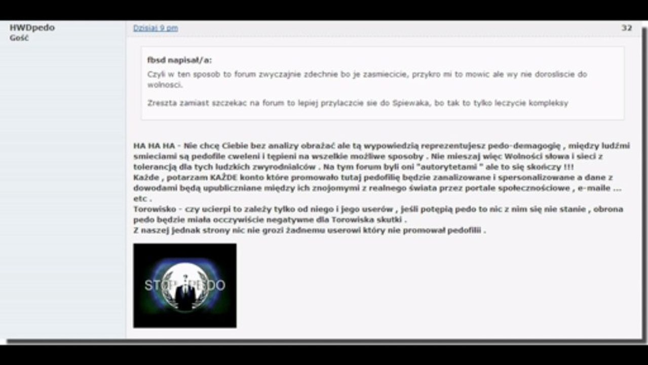 Torowisko uwalone niedziała - BRAWO ANONIMOWI ! - i spółka