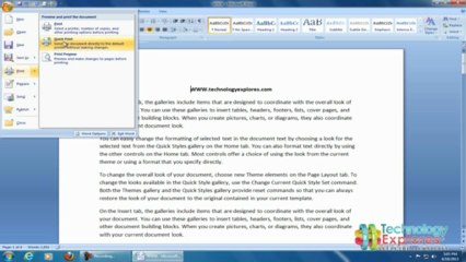 Print Button in Ms Office Word 2007 ch 3