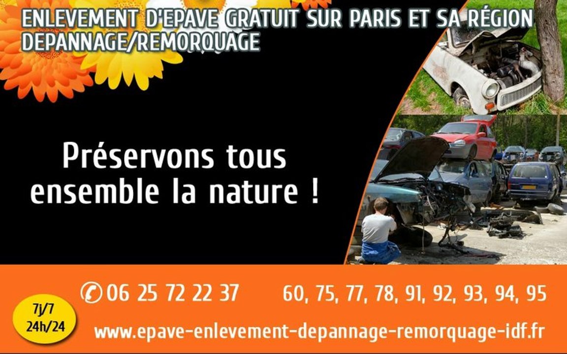 Enlevement epave Île-de-France (75, 77, 78, 91, 92, 93, 94, 95)
